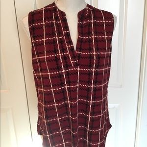 Red plaid career tank top